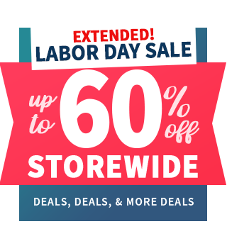 Labor Day Sale EXTENDED! Up to 60% Off + Double Points!